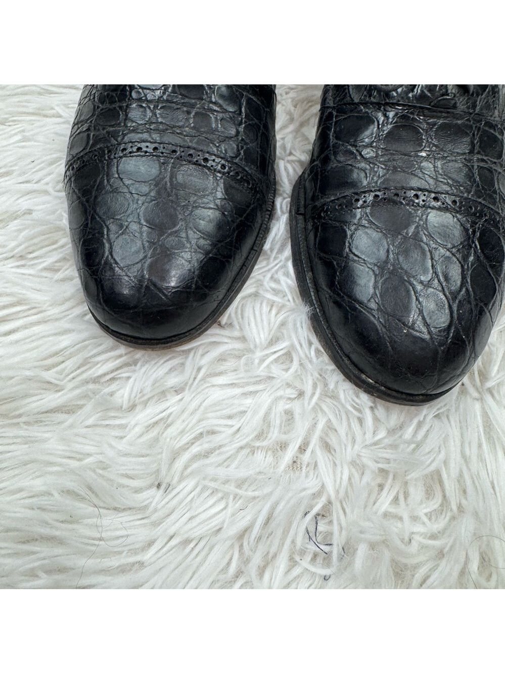 Marco Luigi Lace Up Crocodile Leather Oxford Shoes - Picture 3 of 10